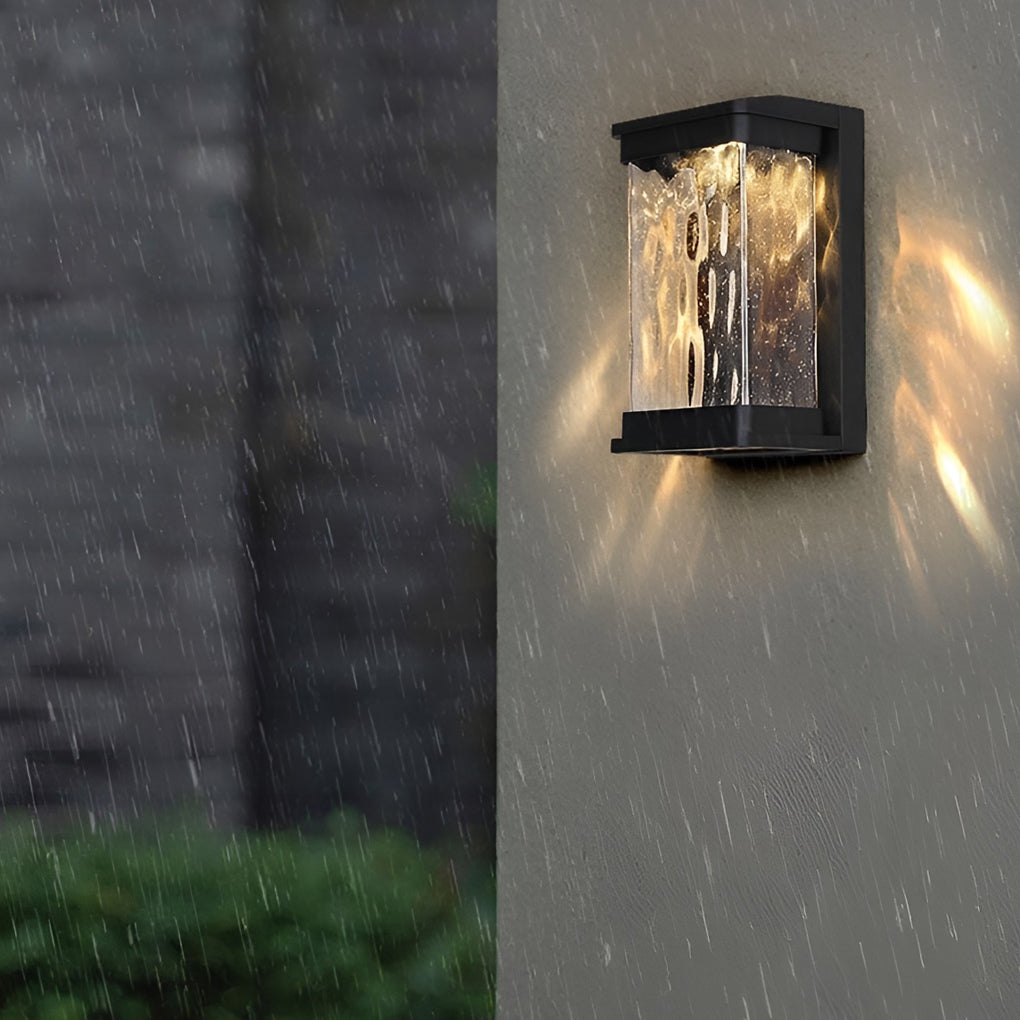 Waterproof Creative Glass LED Black Modern Outdoor Wall Sconce Lighting