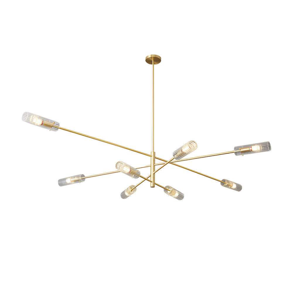 Industrial Sputnik Chandelier - Copper Linear Pendant Lights (6/8-Light)