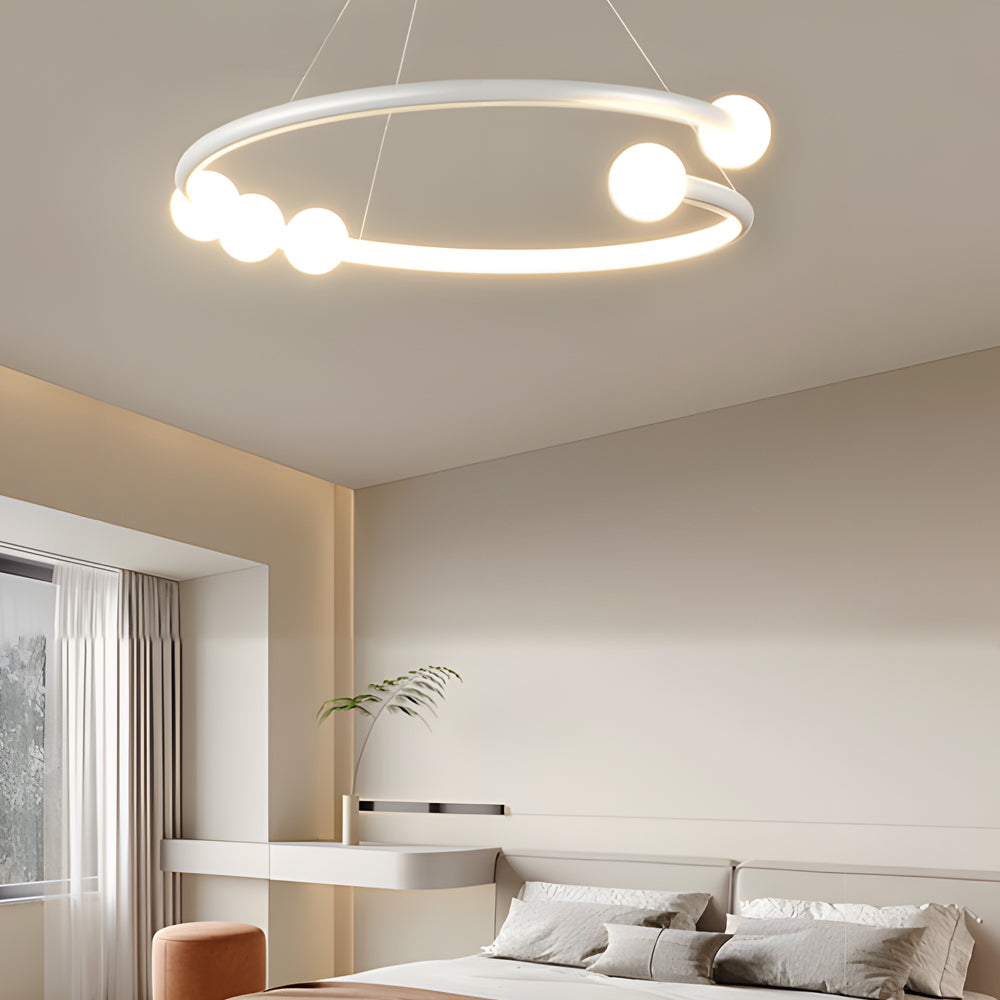 Minimalist Ring Ball 3 Step Dimming LED Nordic Chandelier Hanging Lamp