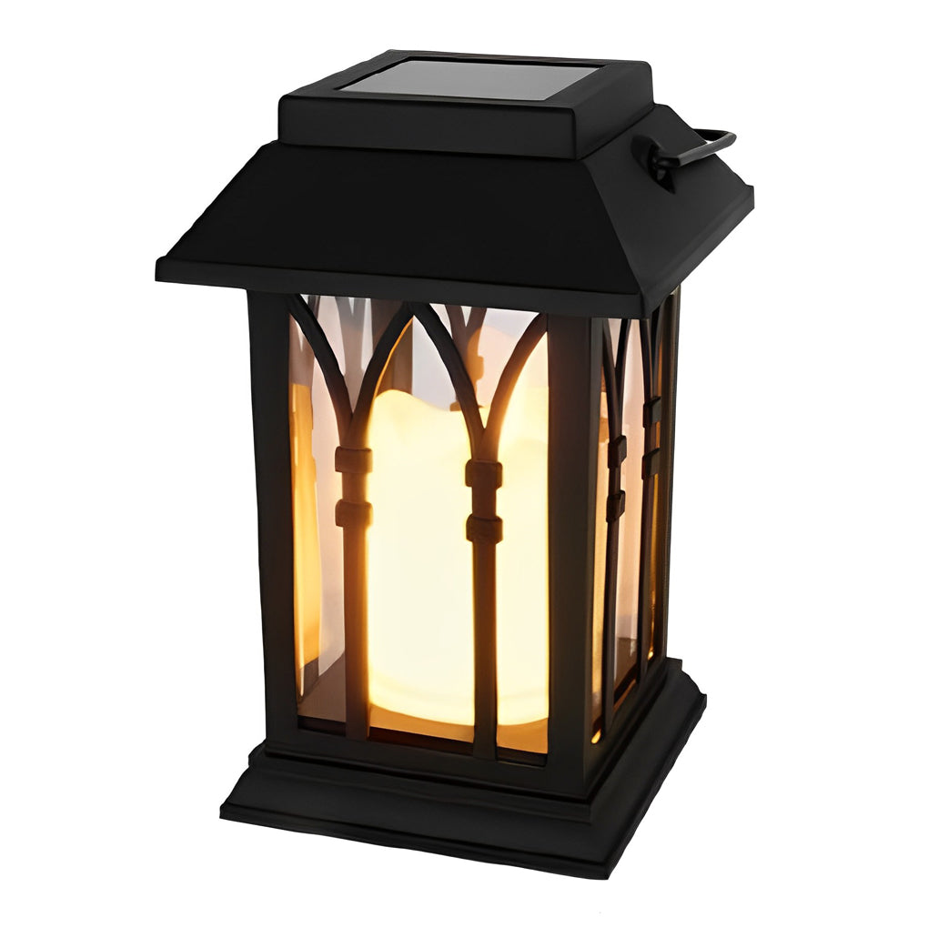 Portable Lantern Waterproof LED Intelligent Black Solar Outdoor Lights