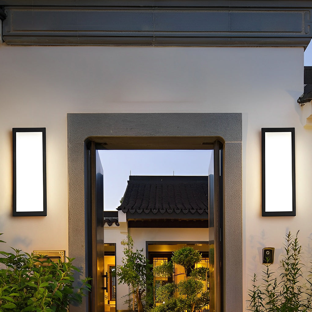 Rectangular LED Waterproof Black Modern Outdoor Exterior Light Wall Lamp