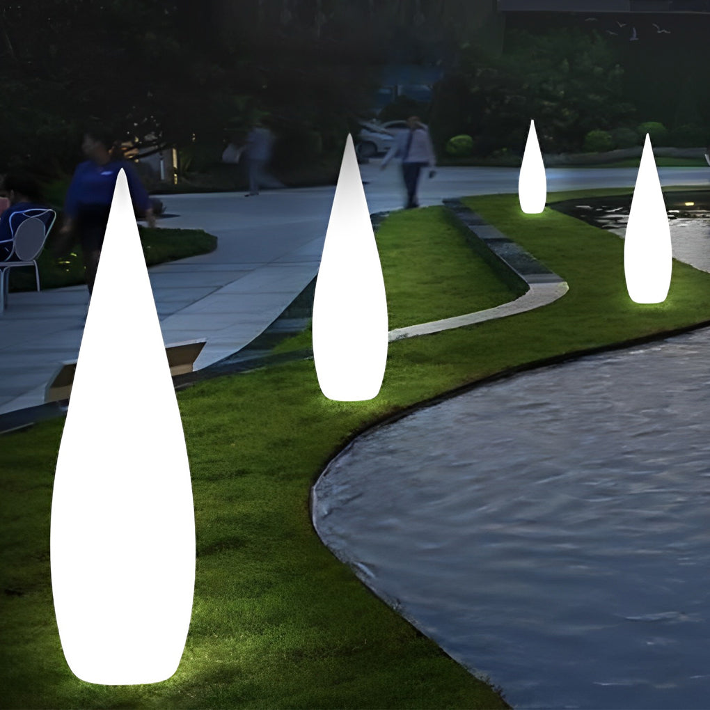 Water Drop LED Waterproof Rechargeable Solar Powered Modern Floor Lamps