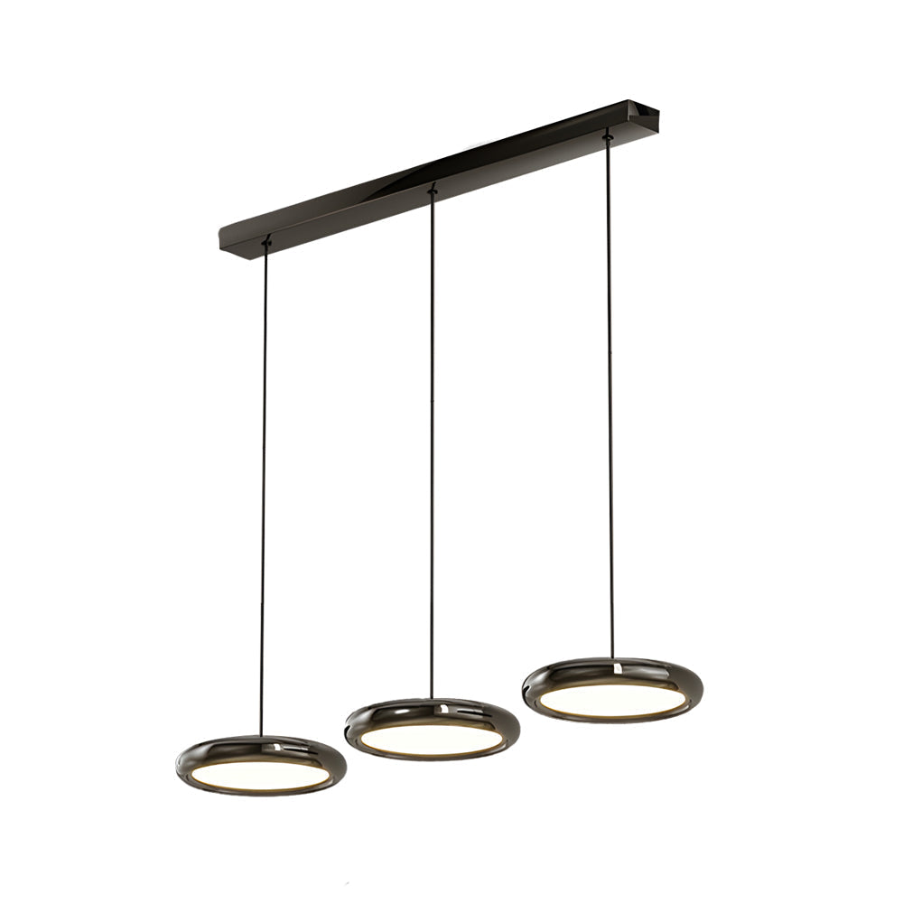 Modern 1/3-Light Black/chrome Round Metallic LED Pendant Light