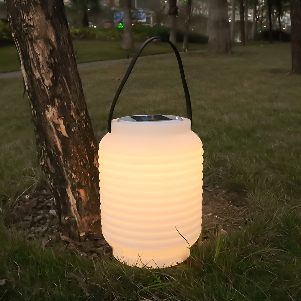 Portable Waterproof Cylinder LED White Solar Camping Lanterns Lights