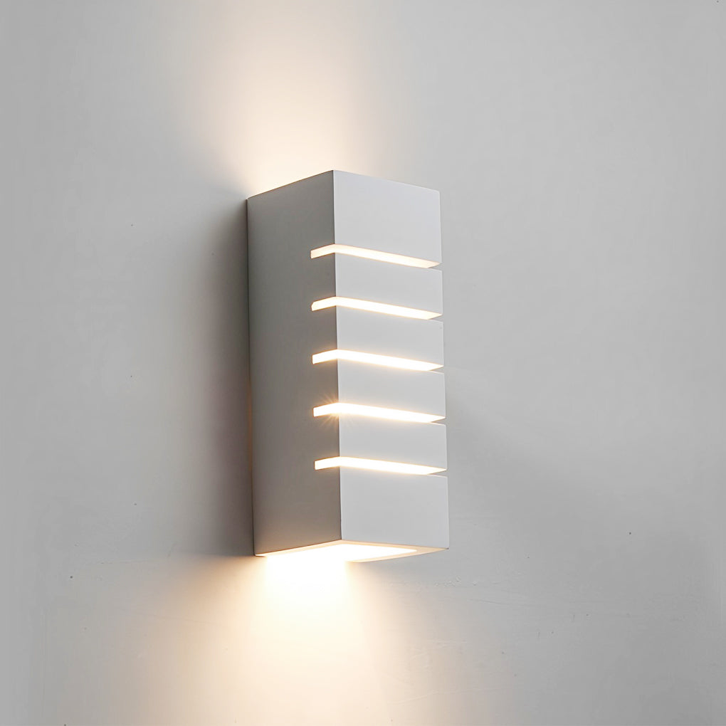 Rectangular Gypsum Glass Up And Down Lighting Nordic Wall Light Fixture