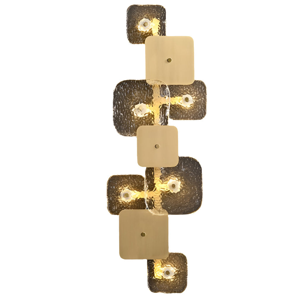 Creative Rounded Square Glass Copper LED Modern Wall Sconce Lighting