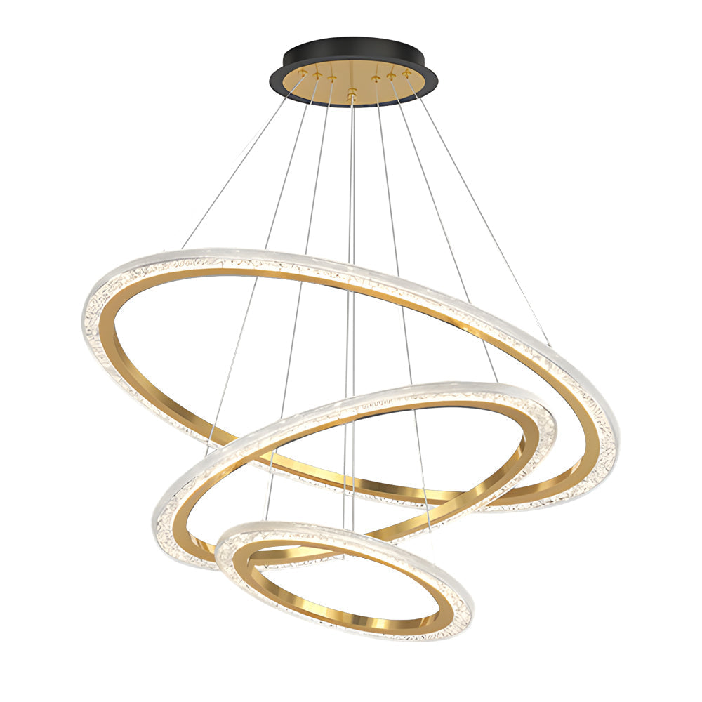 2/3 Rings Adjustable Luxury 3 Step Dimming Modern Chandelier Hanging Lights