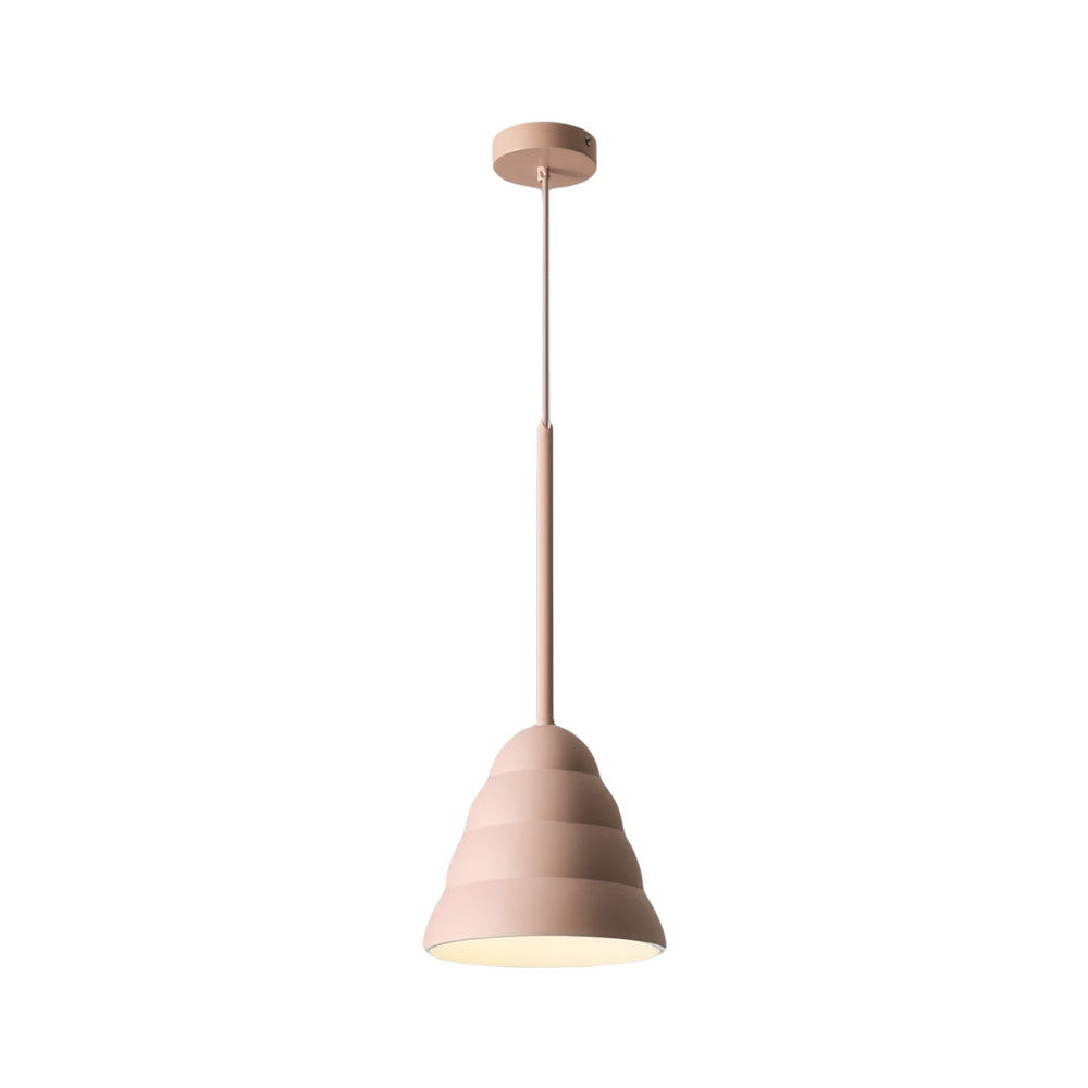 1-Light Resin Pink Figura Arc Pendant Lamp