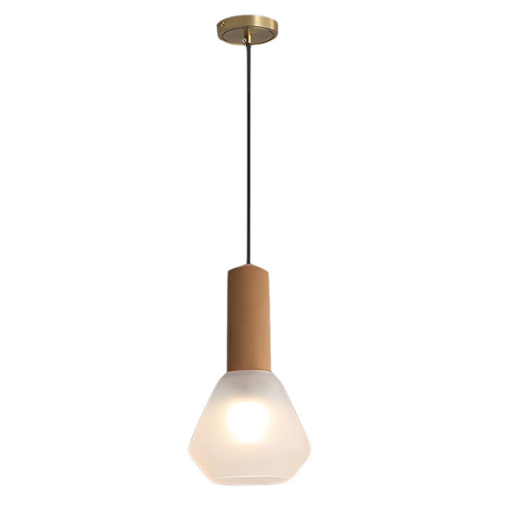 Luxury Copper Glass Jar 1-Light Wood Pendant Light Ceiling Hang Fixture Cork Diamond Glass Suspended lights