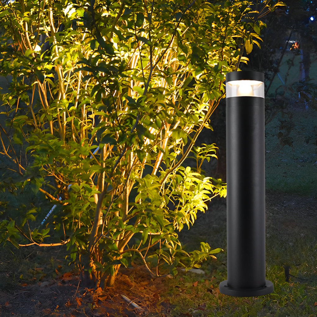 Cylindrical Creative Waterproof LED Black Modern Outdoor Lawn Lights