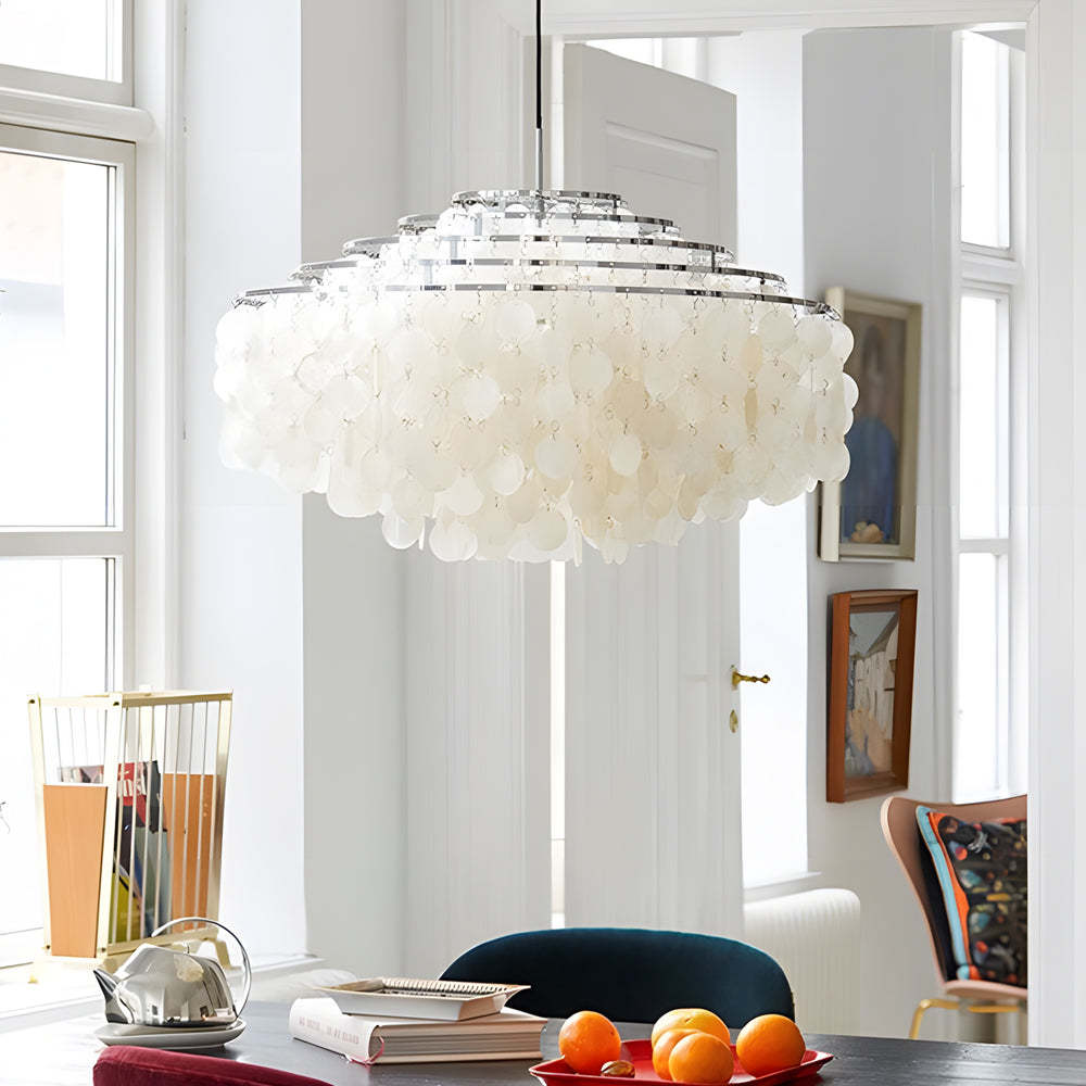 Seashell Discs Chandelier - 39.4'' Chain Length Pendant Lights