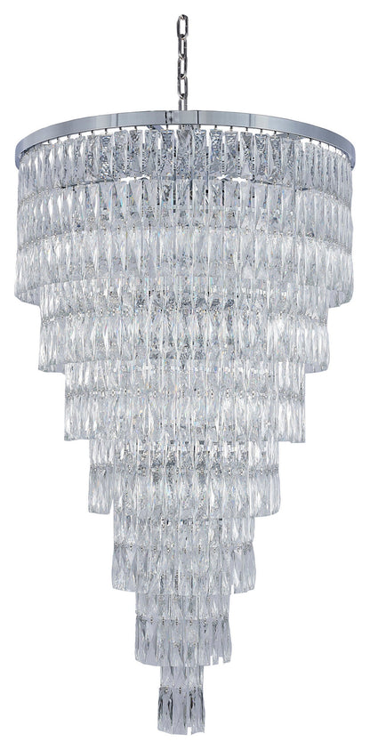 32" Chrome Metal 7-Tier Chandelier With Clear Crystals