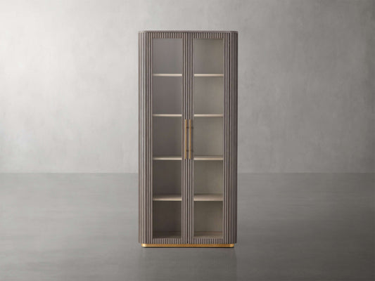 Finnley Glass Cabinet in Liath Smoke