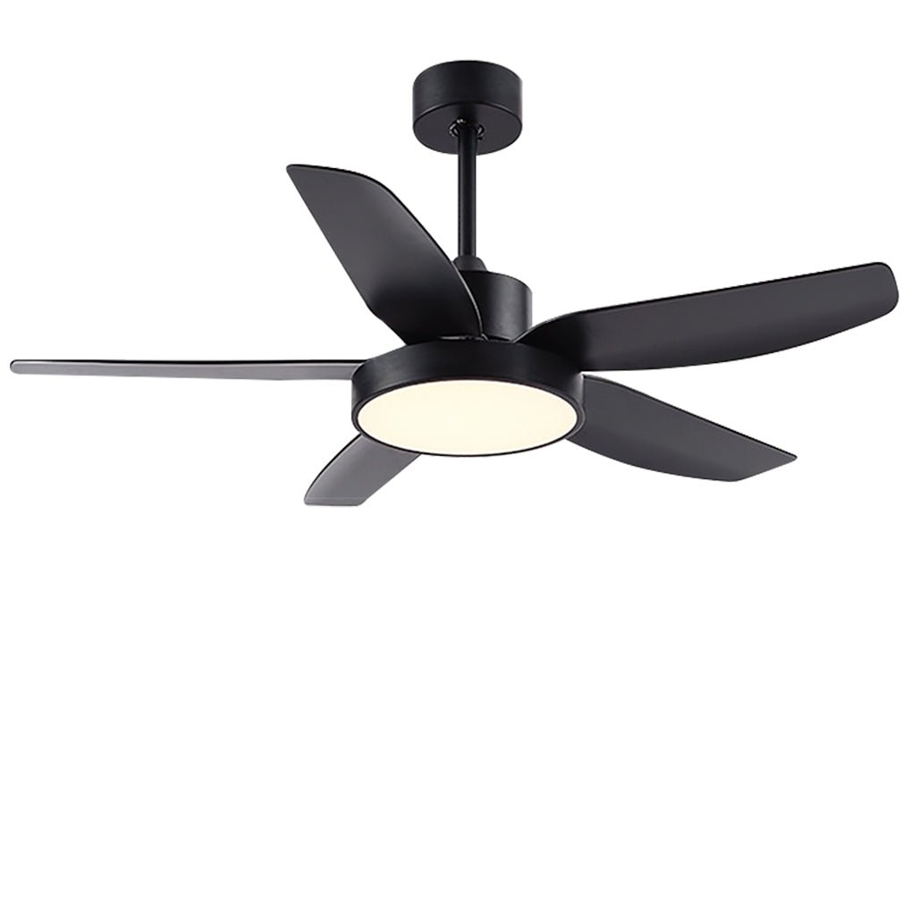 46 Inch LED 6-Speed Downrod Ceiling Fan Lights with Remote and 5 Quiet Reversible Blades