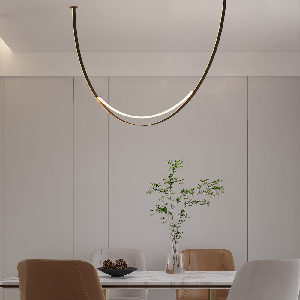 1/3 Leather Belts LED Pendant Light Modern LED Staircase Chandelier