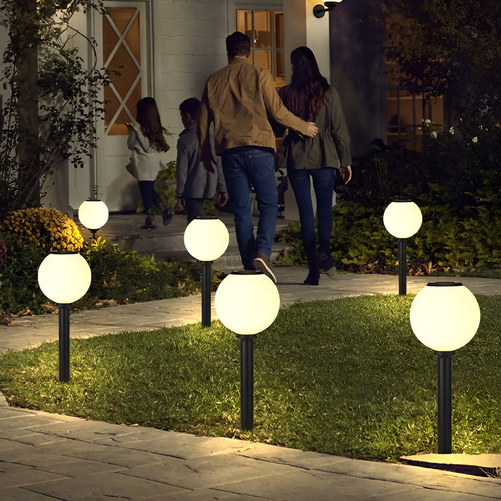 Waterproof Round LED Three Step Dimming Modern Solar Pathway Lights