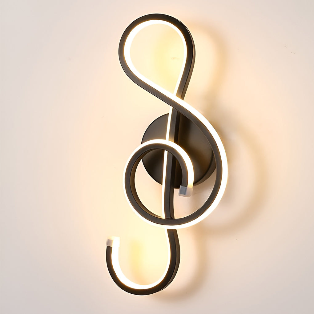 Musical Note Shaped Electroplated LED Modern Wall Sconce Lighting