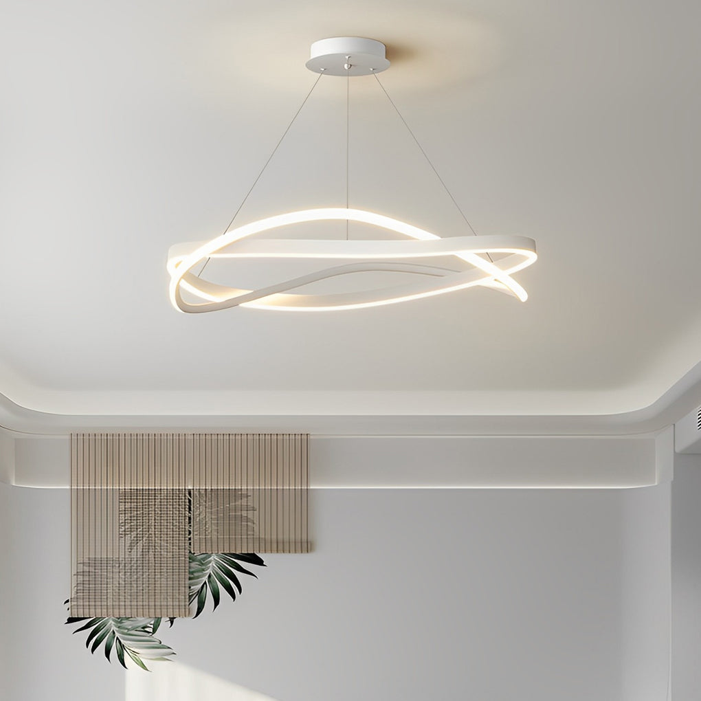 Circular Wave Rings Three Step Dimming Minimalist Nordic Chandelier