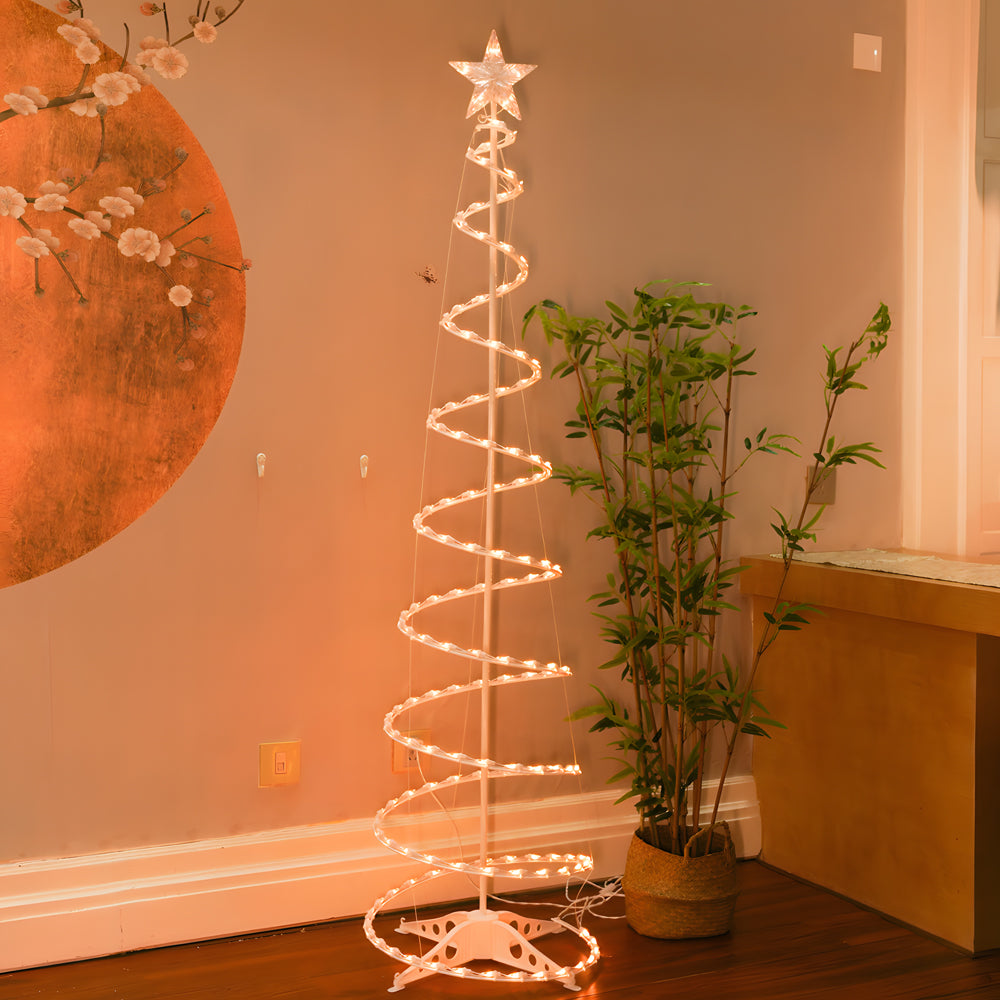 Spiral String Lights LED Artificial Christmas Trees Ornaments Floor Lamp