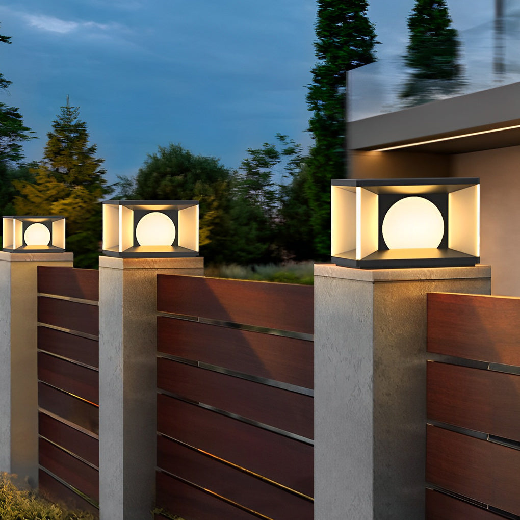 Square LED Waterproof Modern Solar Post Caps Lights Deck Post Lights