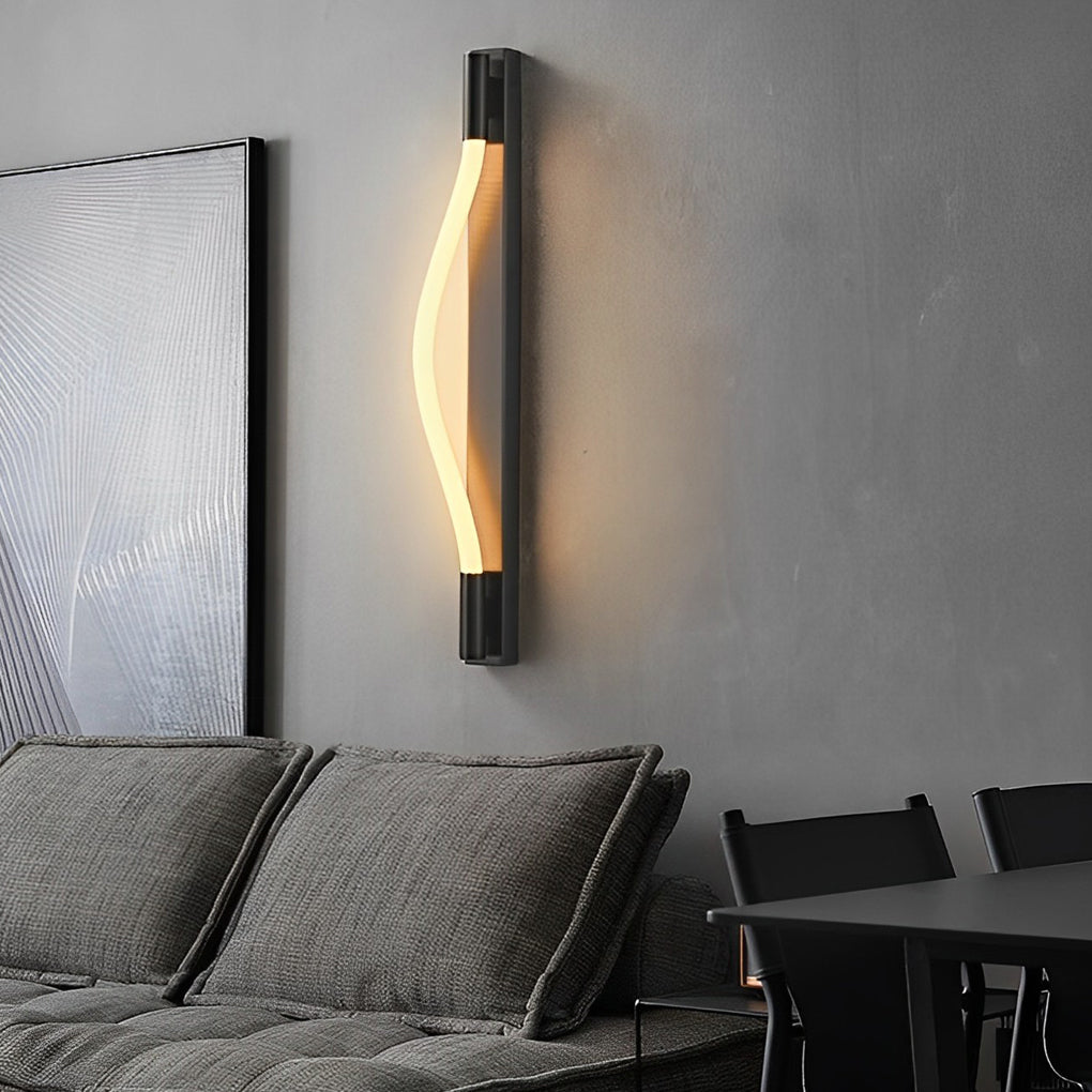 Minimalist Handwoven Ropes Flexible LED Metal Black Modern Wall Lamp