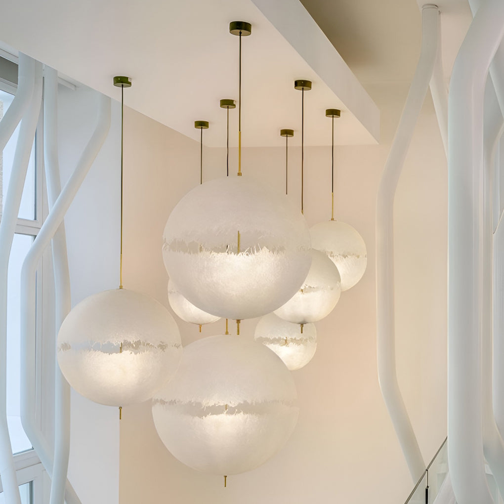 Creative Moon Shaped LED White Nordic Chandelier Pendant Light Fixtures