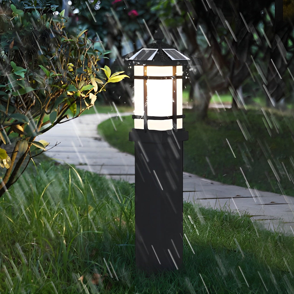 Waterproof LED Intelligent Black Modern Solar Lawn Lamp Outdoor Lights