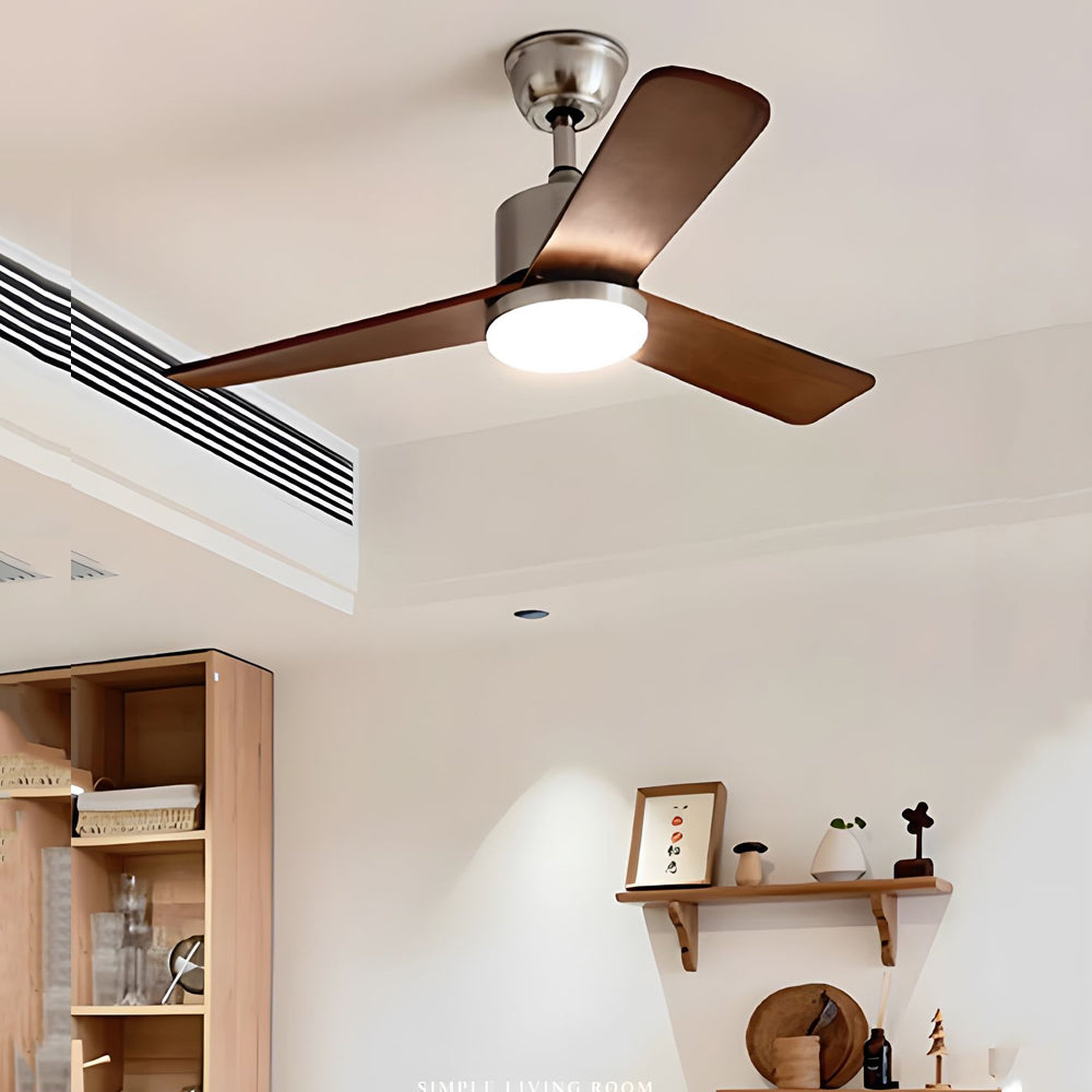 42"/52" LED 3-Blades Wood Ceiling Fan Light with Remote