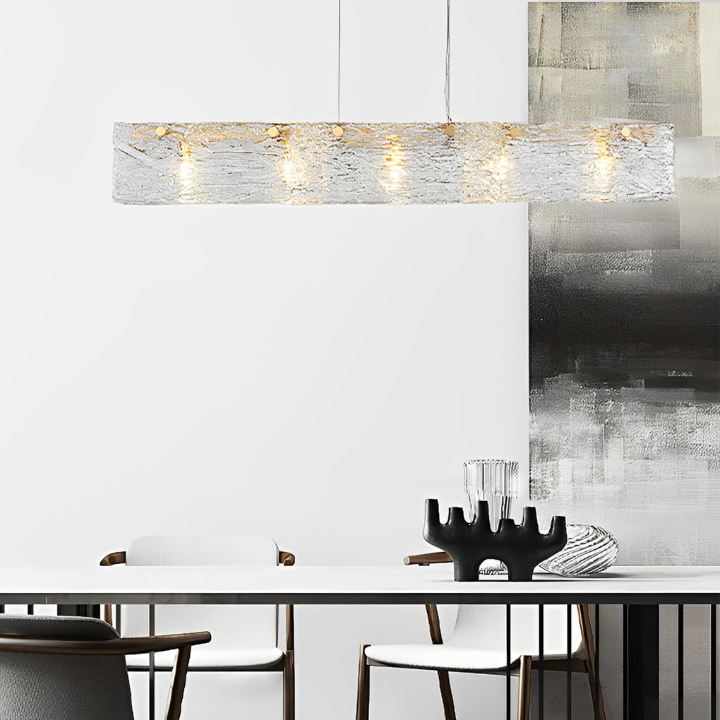 Minimalist Long Strip Glass LED Luxury Modern Dining Room Chandeliers