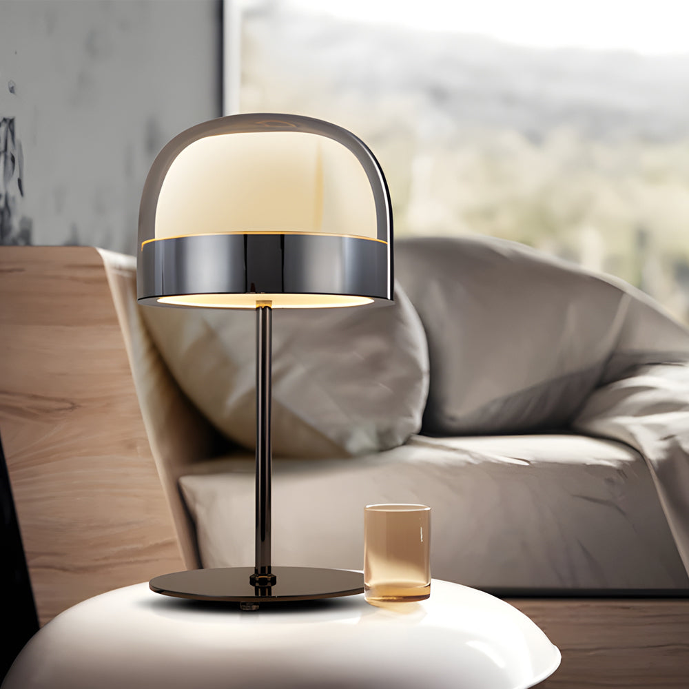 Dome Shape Glass Ambient LED Table Lamp in Chrome