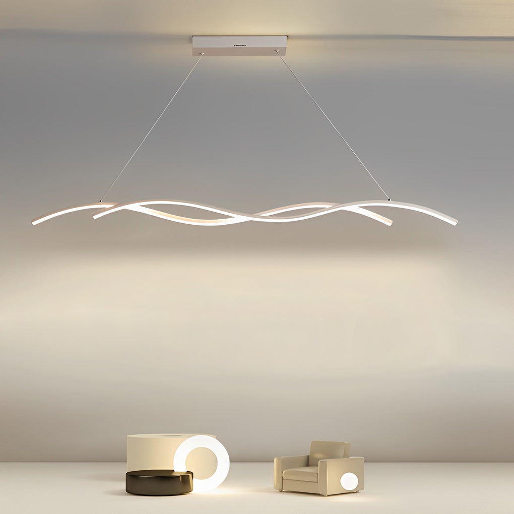 Double Wavy Minimalist LED Creative Modern Chandelier Hanging Ceiling Lamp