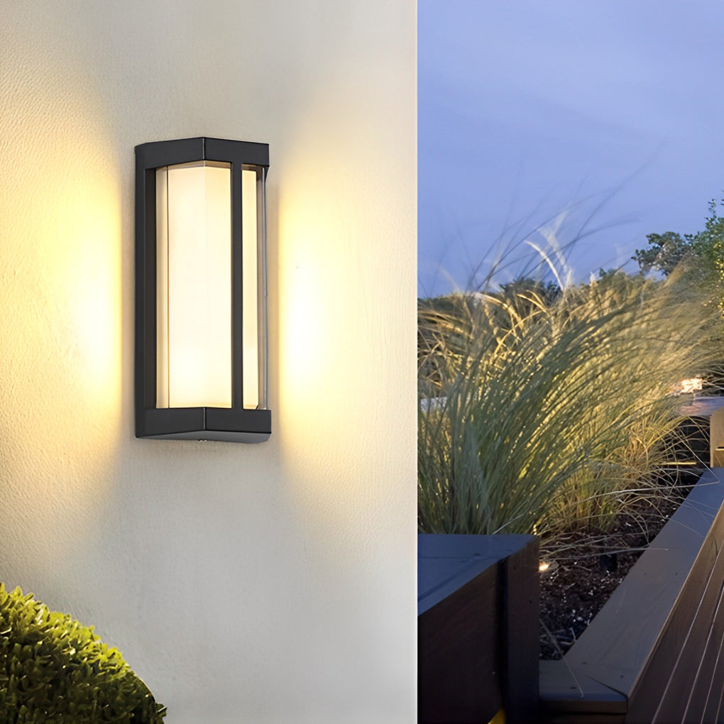 Waterproof Double Acrylic Shade LED Black Modern Outdoor Wall Lights