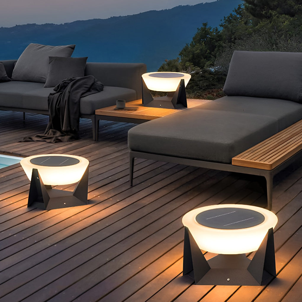 Waterproof LED Gray Modern Outdoor Solar Deck Post Lights Pillar Light