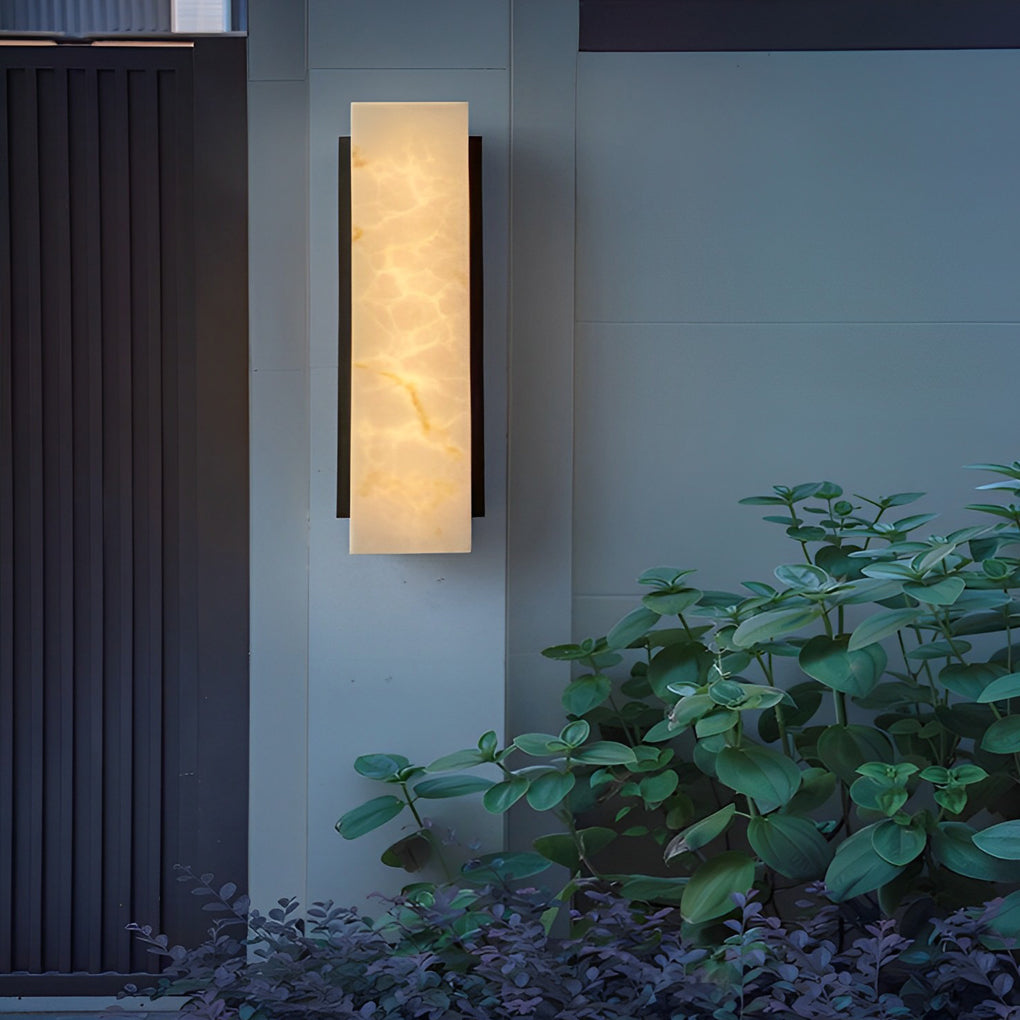 Rectangular Metal LED Waterproof Black Modern Outdoor Wall Lights