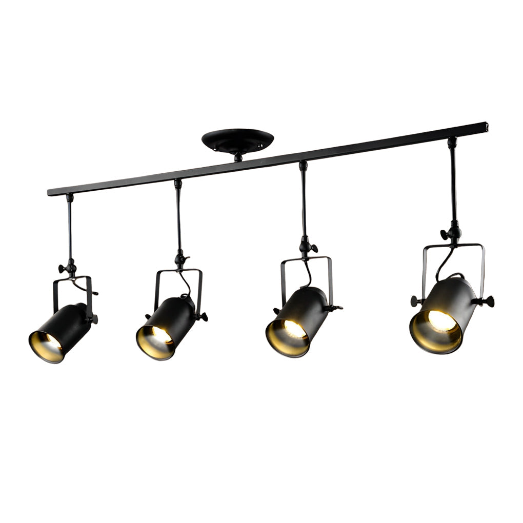 Adjustable Retro Iron LED Black Industrial American Style Spotlights