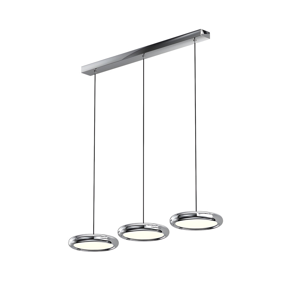 Modern 1/3-Light Black/chrome Round Metallic LED Pendant Light