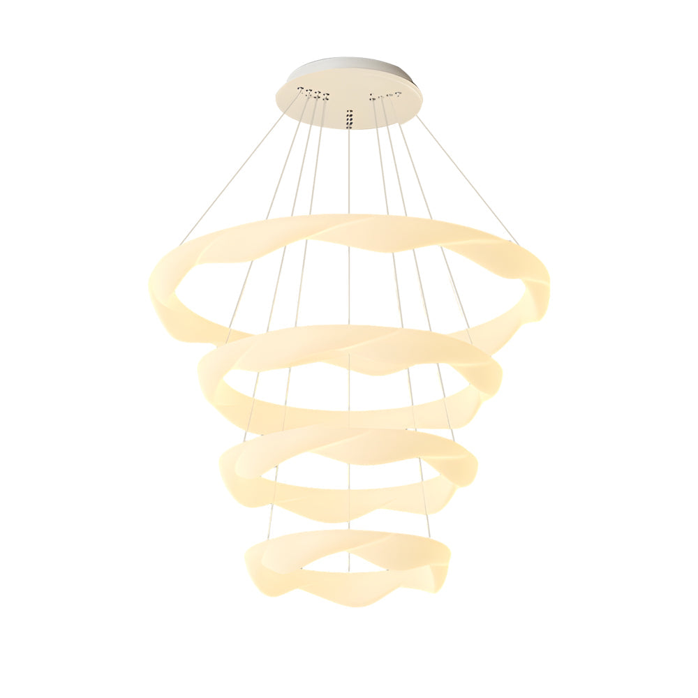 Creative Cream Style Designer Rings 3 Step Dimming Modern Chandelier