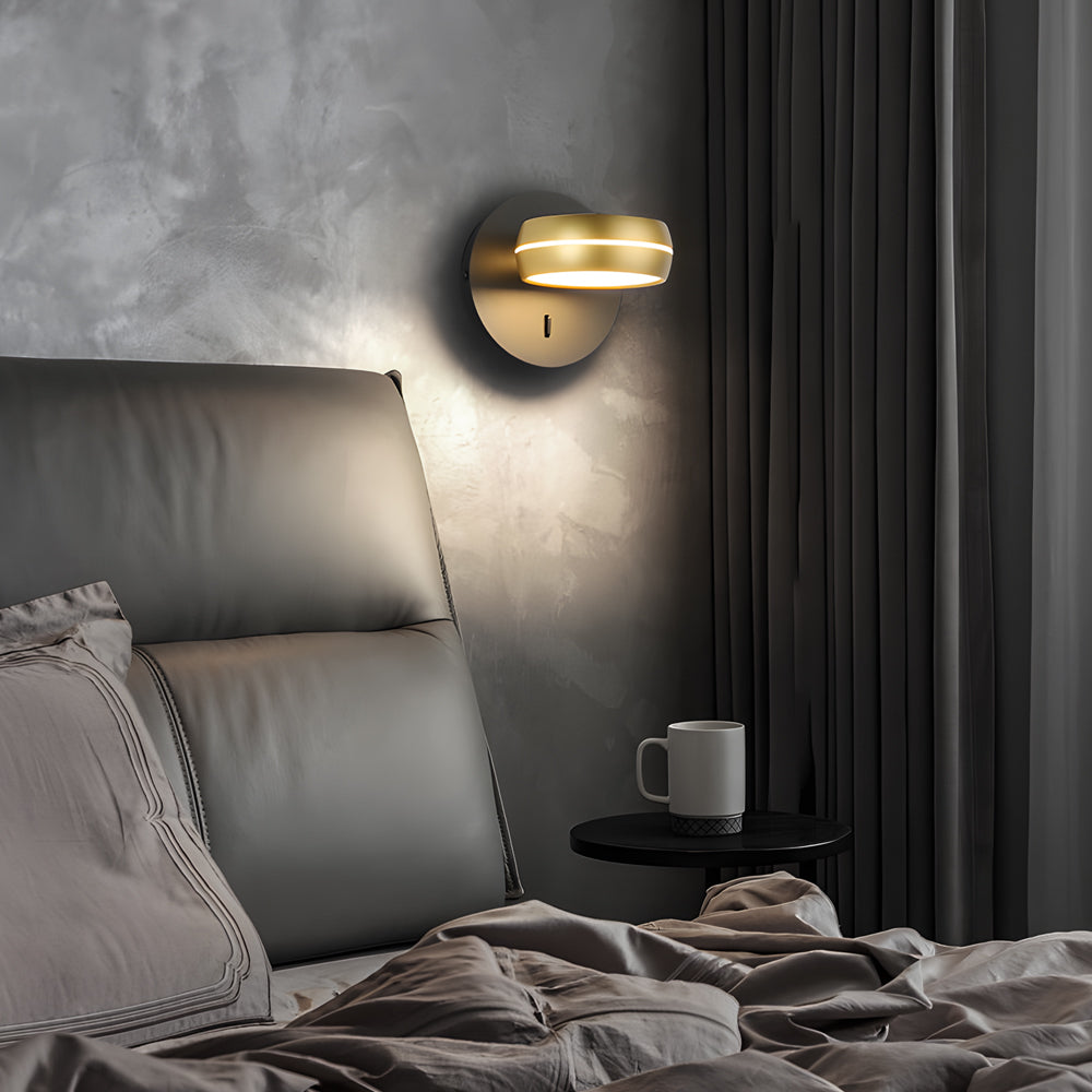 Round 6W LED Wall Sconce Rotatable Bedside Lamp