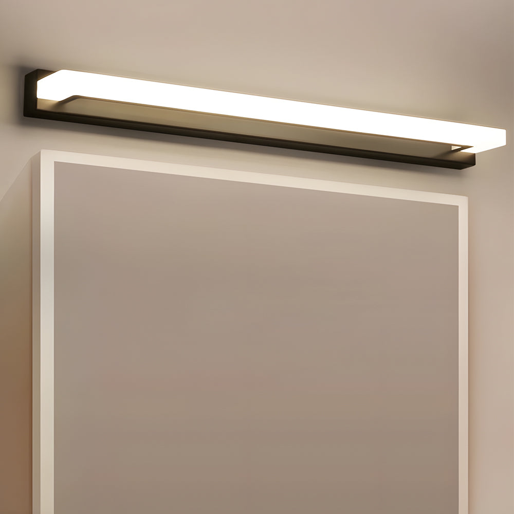 15.74'' Linear LED Vanity Light Black Bathroom Fixture with Mesh Light Filter