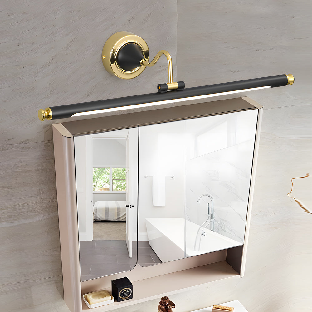 Gold and Black Rotatable Linear Vintage LED Bathroom Vanity Light