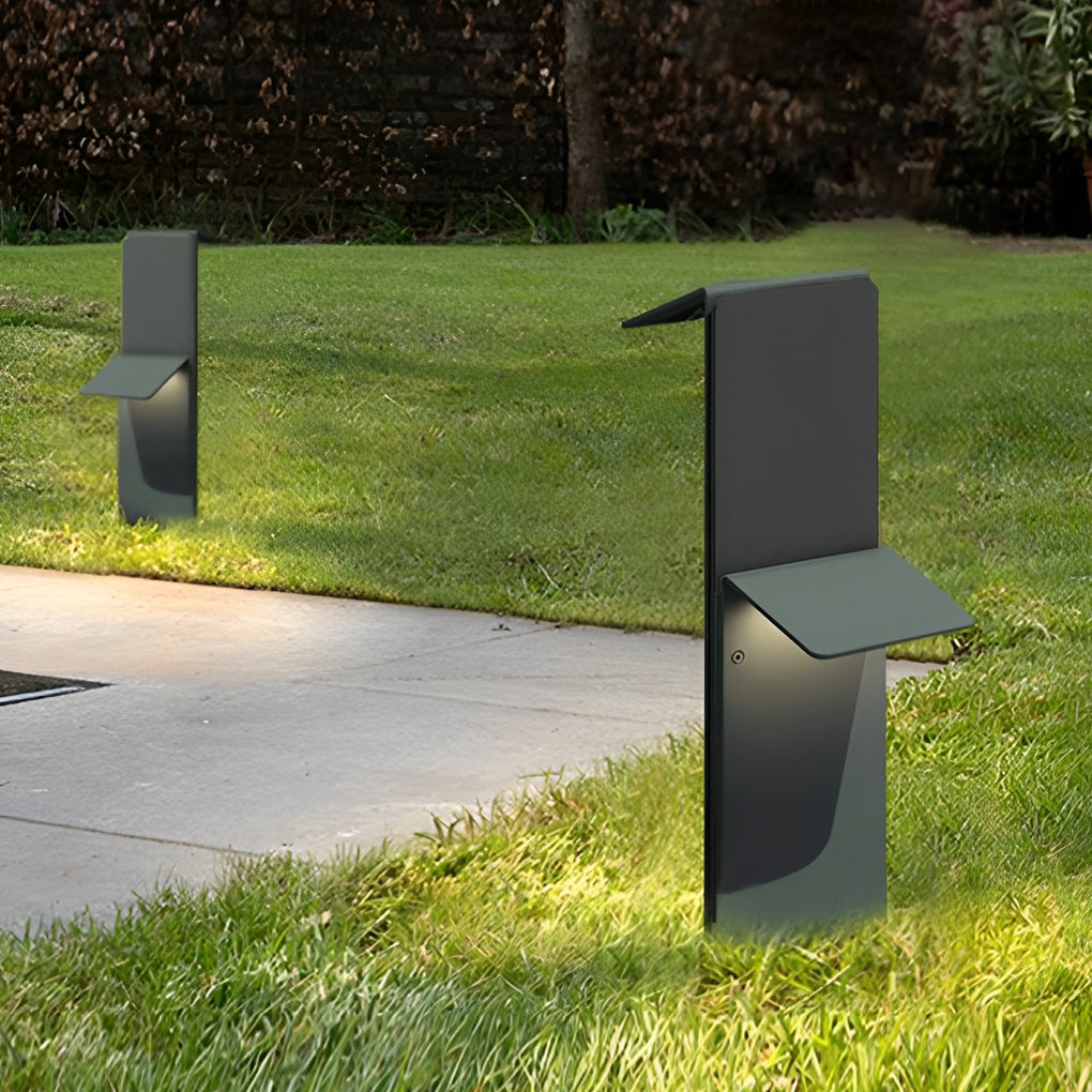 Creative Rectangular LED Waterproof Gray Modern Solar Pathway Lights