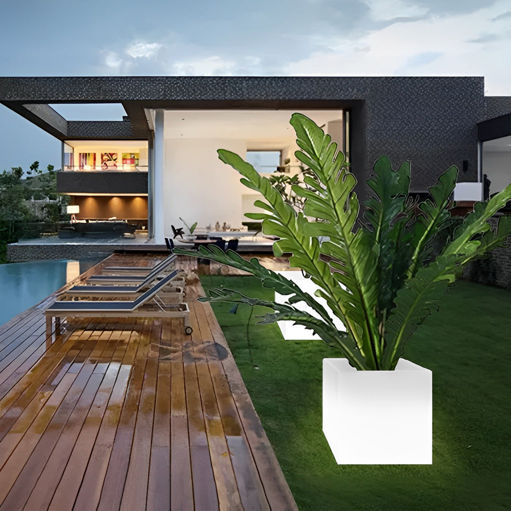 Square Waterproof Multipurpose Intelligent LED Solar Flower Pot Lights