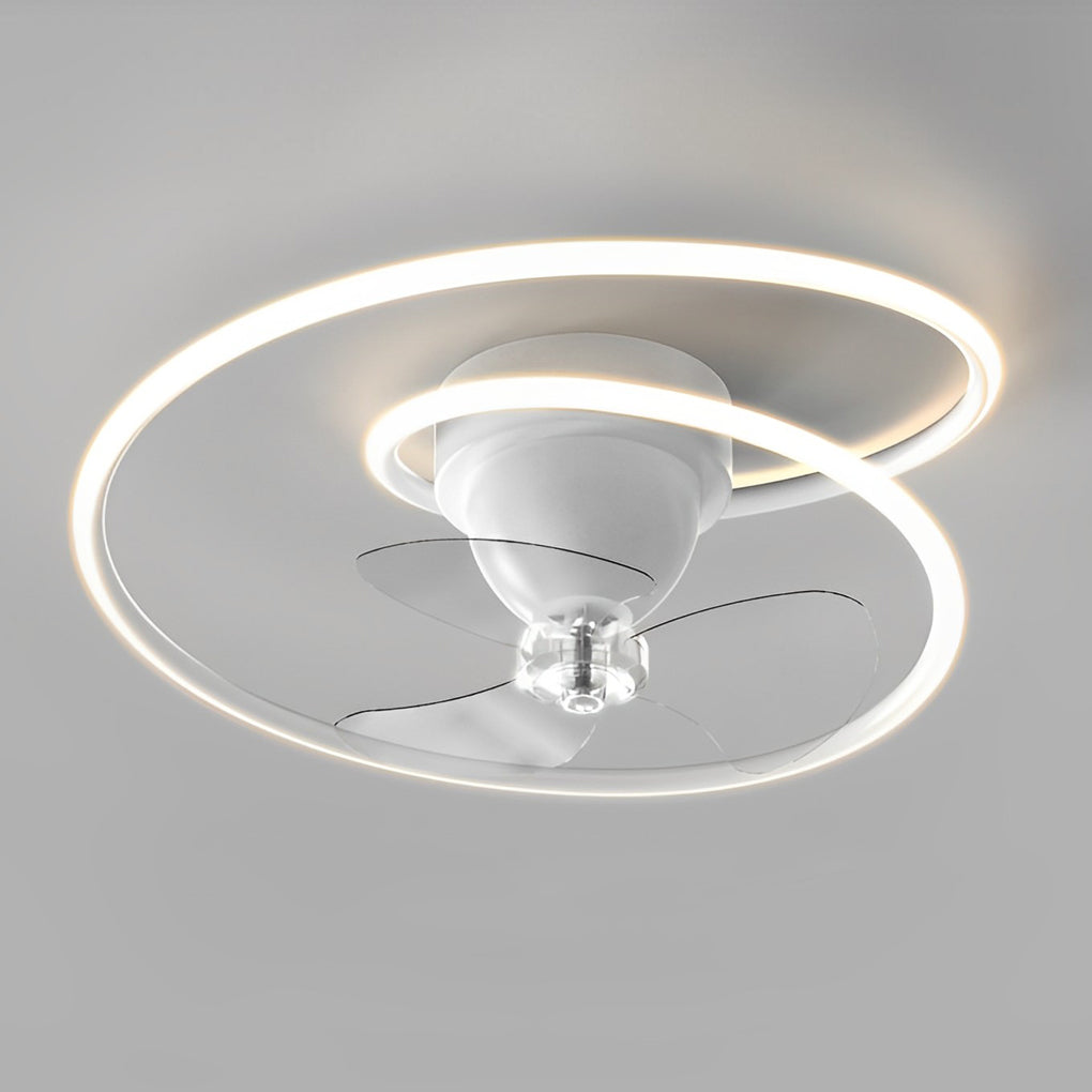 Smart 360° Rotating LED Stepless Dimming Timing Modern Ceiling Fans Light