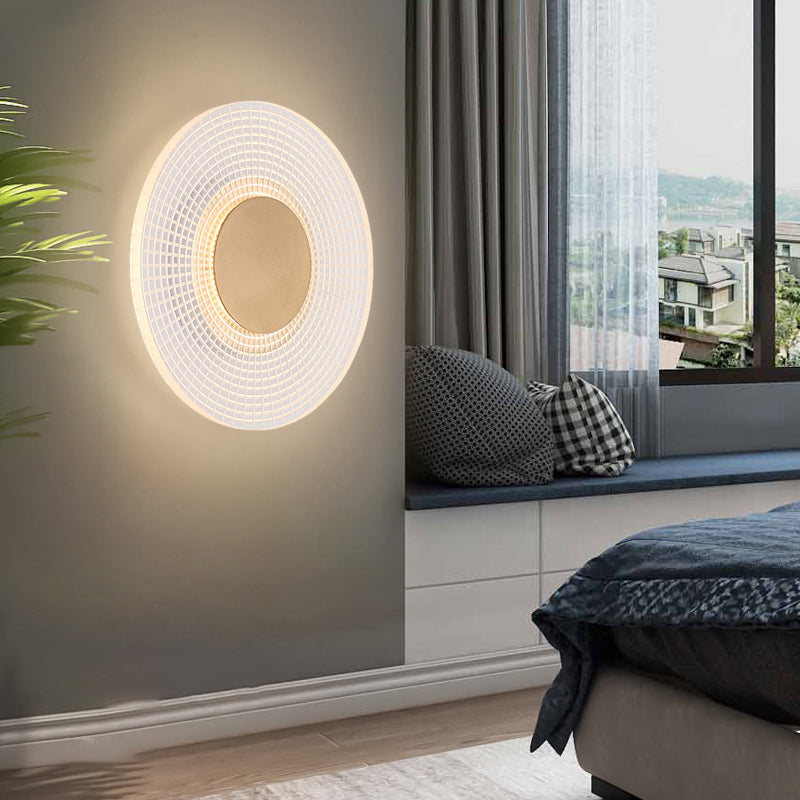 Round Stripes Grid Pattern Acrylic LED Simple Creative Modern Wall Lamp