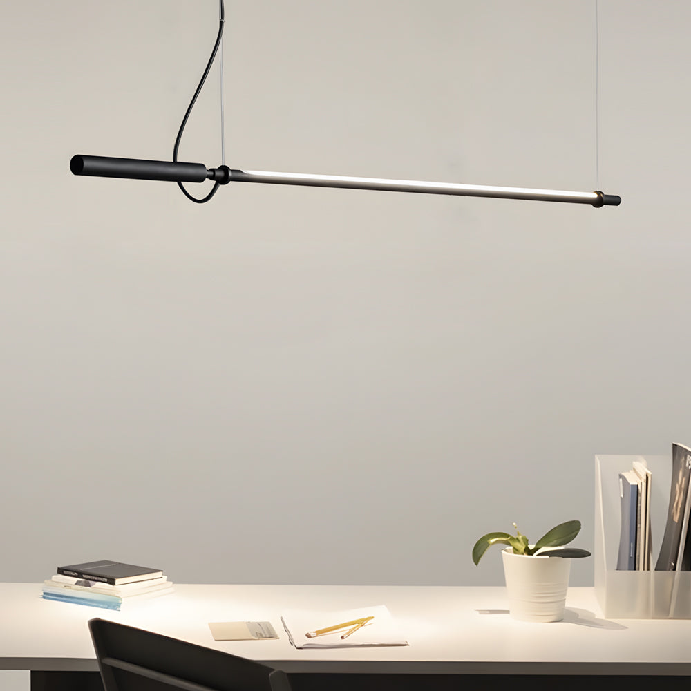 47.2-in Minimalist Black Acrylic Linear LED Pendant Light