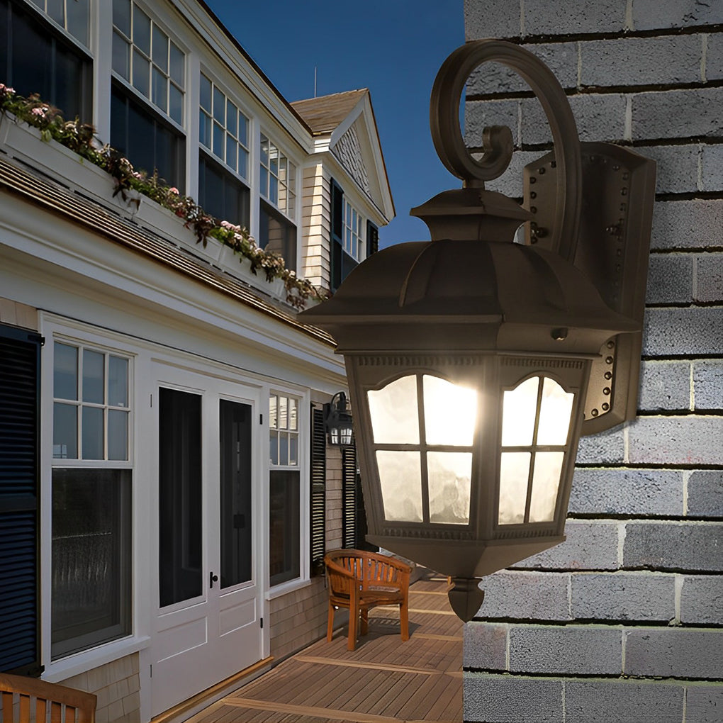 Waterproof Retro Elegant LED Glass European Style Outdoor Wall Lights