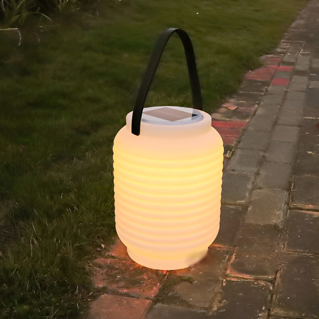 Portable Waterproof Cylinder LED White Solar Camping Lanterns Lights