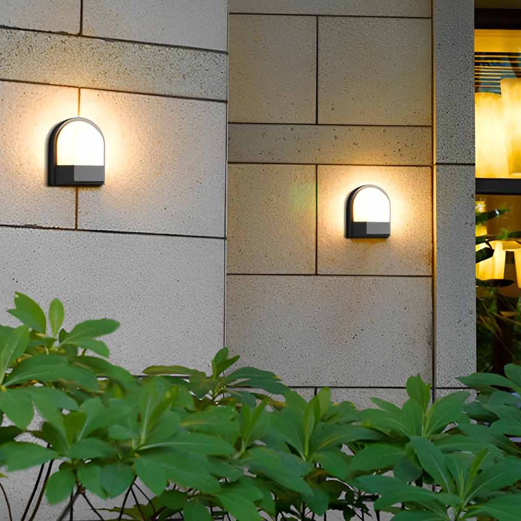 Minimalist Waterproof LED Dark Gray Modern Outdoor Wall Lamp Exterior Lights