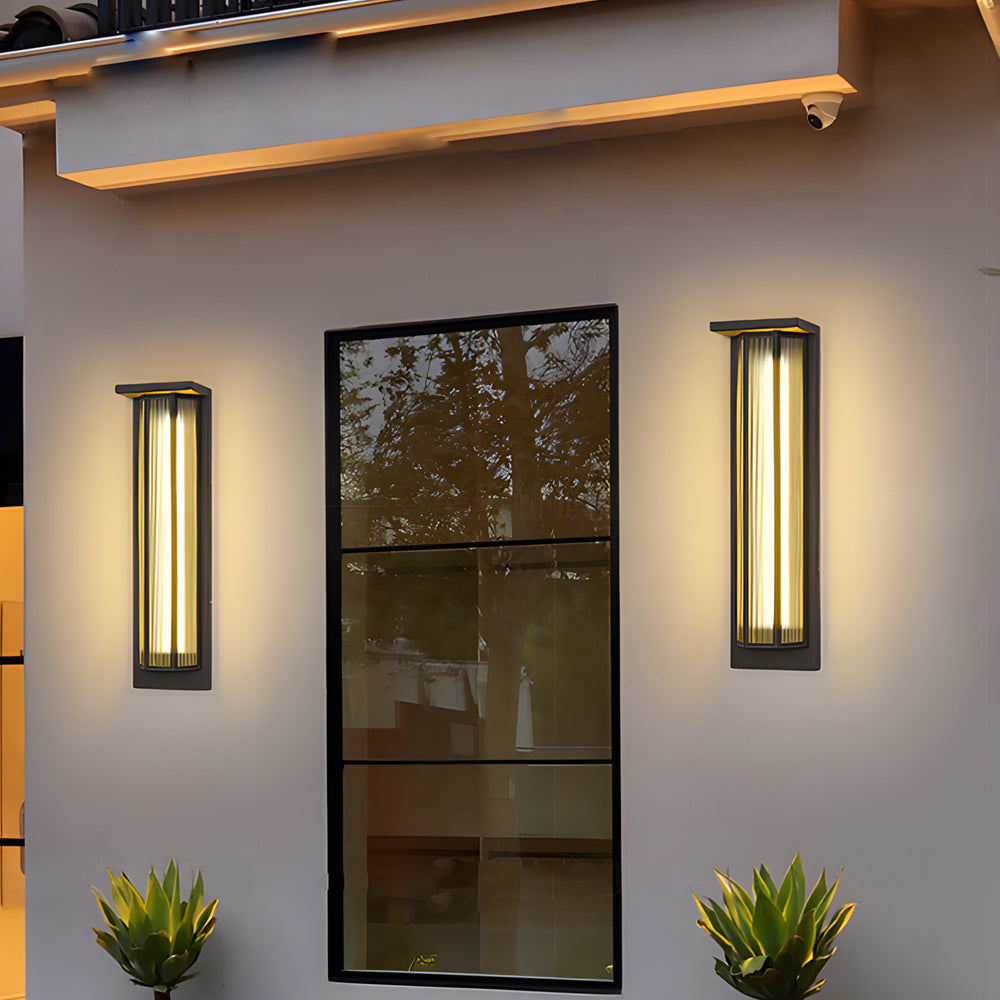 Black Rectangular Transparent Acrylic LED Outdoor Wall Lights