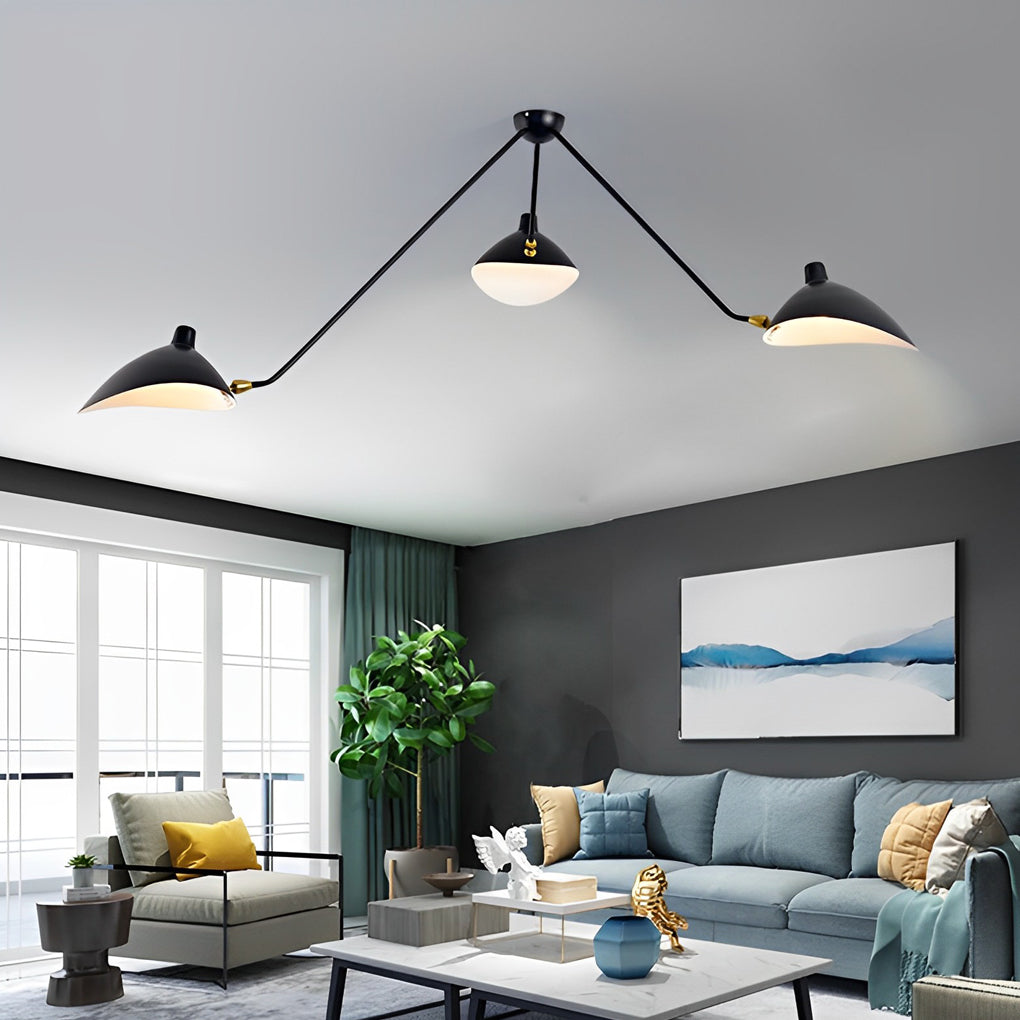 Rotatable 3 Lights Creative Duckbill Black Modern Ceiling Light Fixture